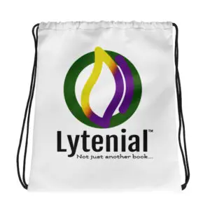 Drawstring Lytenial™ bag.